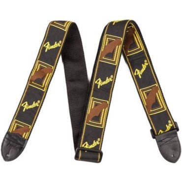 Correa Fender 099-0681-000 Monogrammed Negra/Amarilla/Marrón 2"