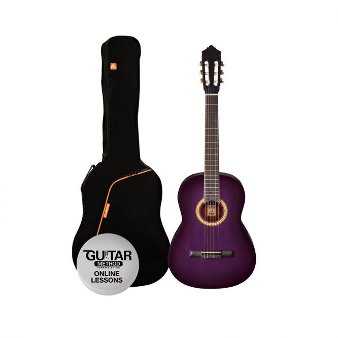 Pack Guitarra Clásica 1/4 Morada Ashton Spcg14TP