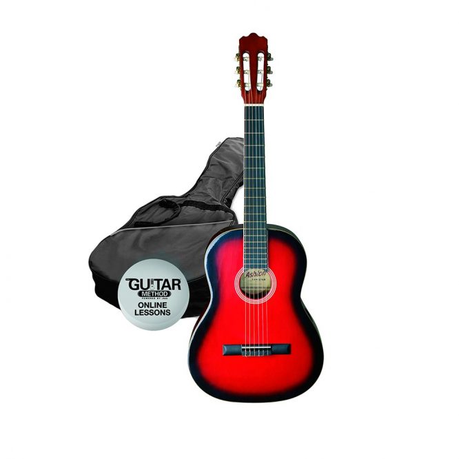 Pack Guitarra Clásica 1/4 Roja Ashton SPCG14TRB