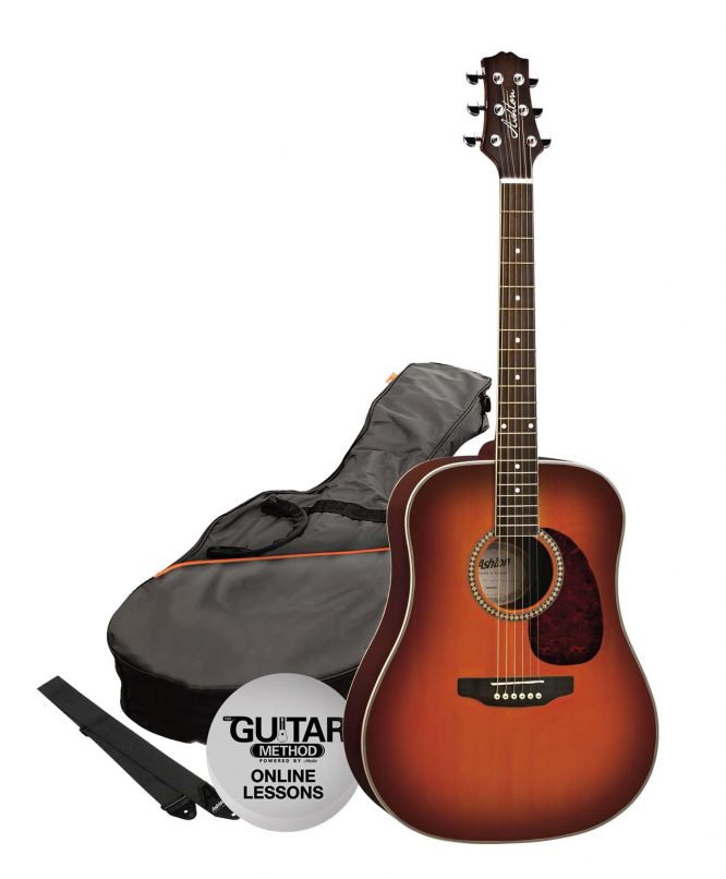 SPD25TSB - Pack Guitarra Acustica Dreadnought Sunburst   - Ashton