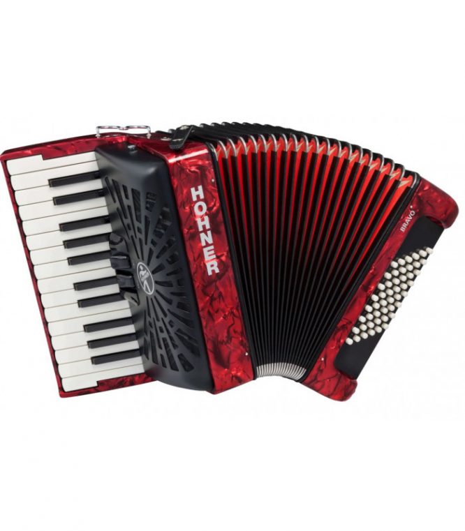 Acordeón Hohner Bravo II 48 A16531 Rojo