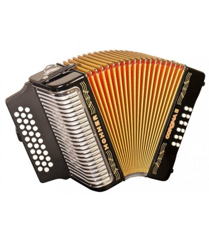Acordeón Hohner Corona II A-56211-GCF Lacado Negro