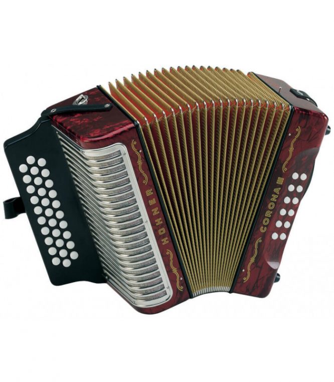 Acordeón Hohner Corona III A-5723-GCF Rojo