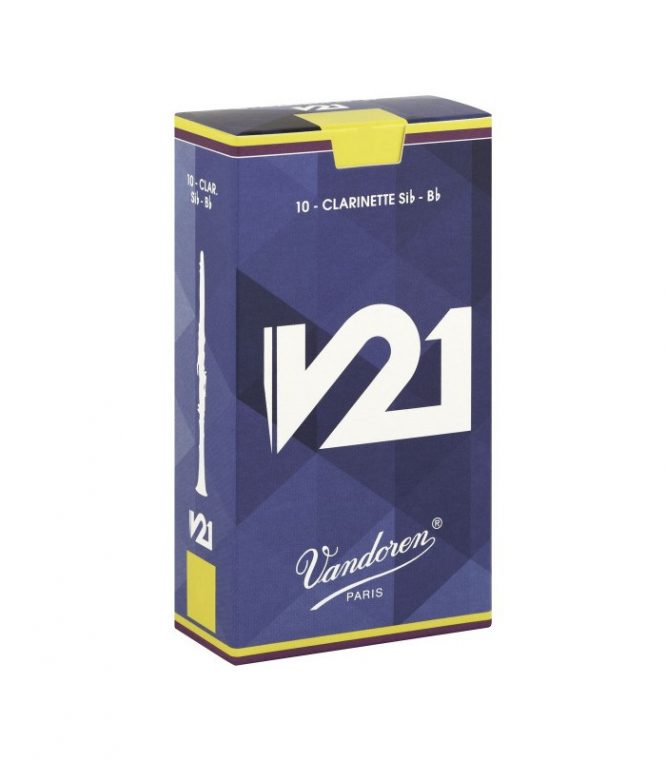 Caja 10 Cañas Clarinete Vandoren V-21 2½ caja azul claro