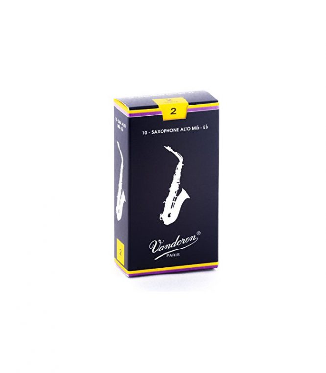 Caja 10 Cañas Saxo Alto Vandoren Tradicional 2 caja azul
