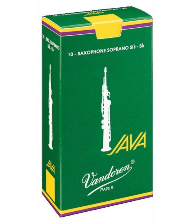 Caja 10 Cañas Saxo Soprano Vandoren Java 2½ caja verde