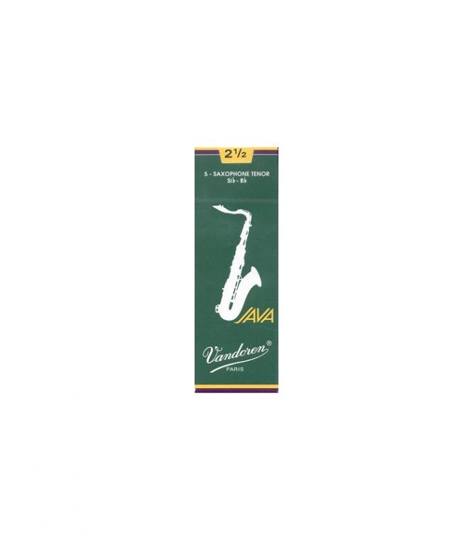 Caja 5 Cañas Saxo Tenor Vandoren Java 2½ caja verde