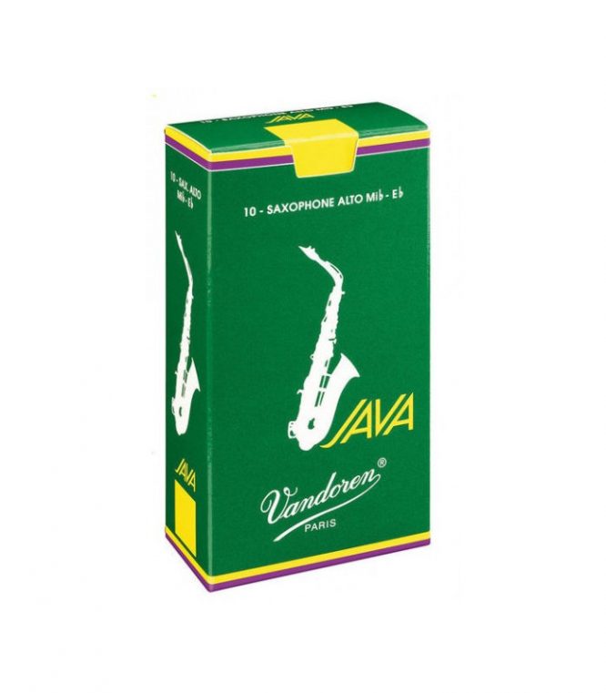Caja 5 Cañas Saxo Tenor Vandoren Java 3½ caja verde