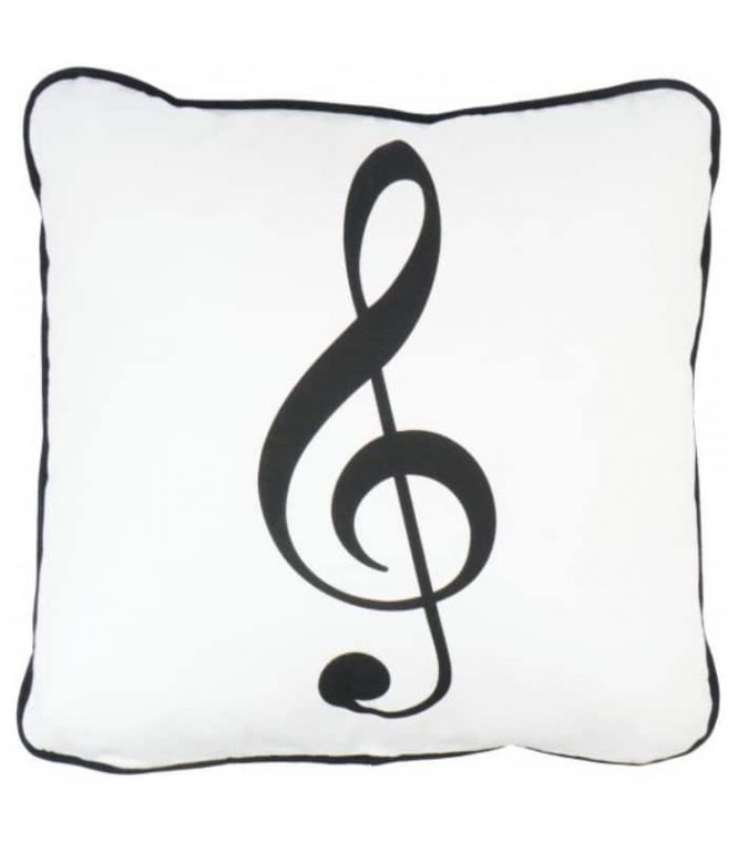 Cojín blanco clave de sol 40x40cm A-Gift-Republic P-2003