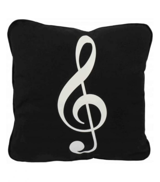 Cojín negro clave de sol 40x40cm A-Gift-Republic P-2002
