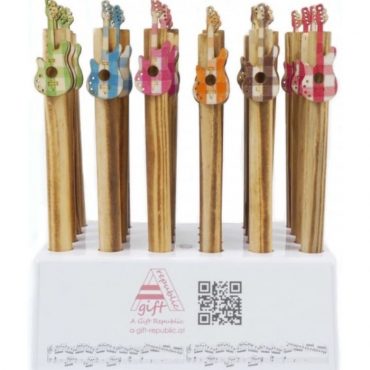 Pack 24 bolígrafos madera guitarra eléctrica A-Gift-Republic B-1057M