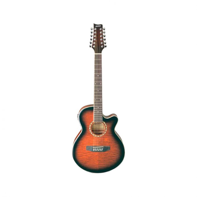 Guitarra Electroacústica 12 Cuerdas Sunburst Ashton SL29/12CEQTSB
