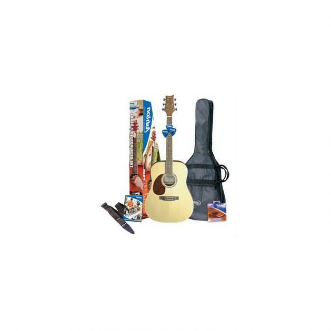 PACK GUITARRA ACUSTICA ASHTON DREADNOUGHT NATURAL ZURDA