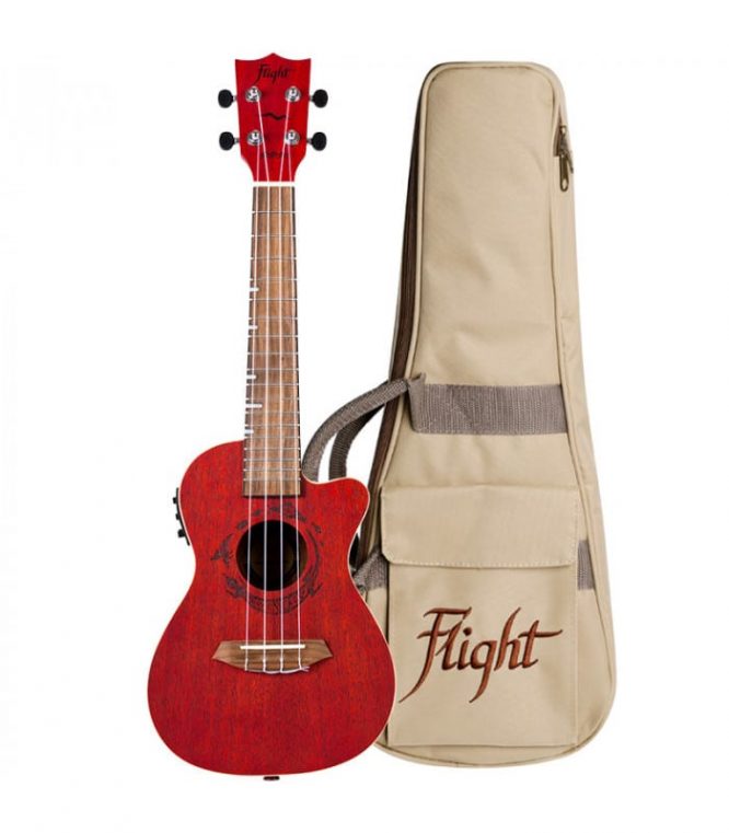 Ukelele Concert Flight DUC-380CEQ Gemstone Electroacústico Coral