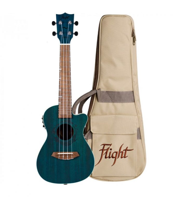 Ukelele Concert Flight DUC-380CEQ Gemstone Electroacústico Topaz