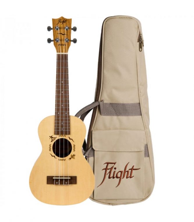 Ukelele Concert Flight DUC-525 Designer Abeto/Zebrano