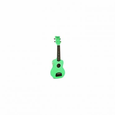 Ukelele Kohala Tiki Concert con afinador KT-CTSG Verde Flúor