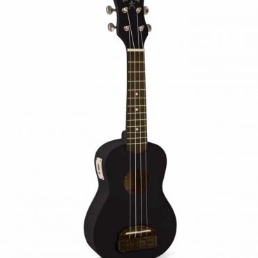 Ukelele Kohala Tiki Soprano con afinador KT-STBK Negro