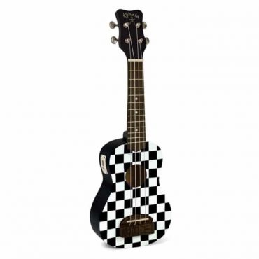 Ukelele Kohala Tiki Soprano con afinador KT-STCB Checkerboard