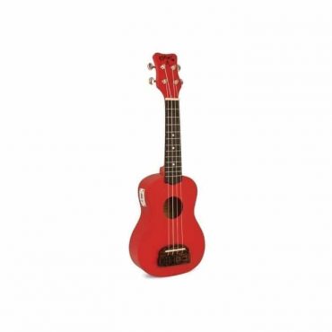 Ukelele Kohala Tiki Soprano con afinador KT-STRD Rojo
