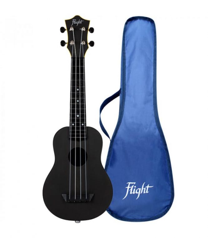 Ukelele Soprano Flight TUS-35EBK Travel Electrificado Negro