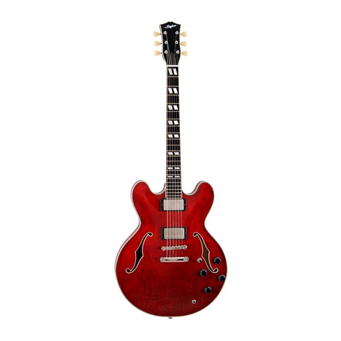 Guitarra Eléctrica de Caja Stanford Tipo 335 Cherry Serie Crossroad THINLINE-35-CH