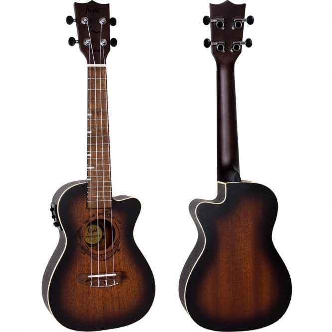 Ukelele Concert Flight DUC-380CEQ Gemstone Electroacustico Amber