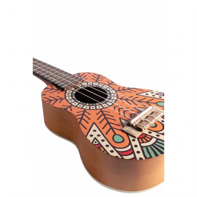 Ukelele Soprano Bamboo Orange Mandala B1E-OM - Imagen 3
