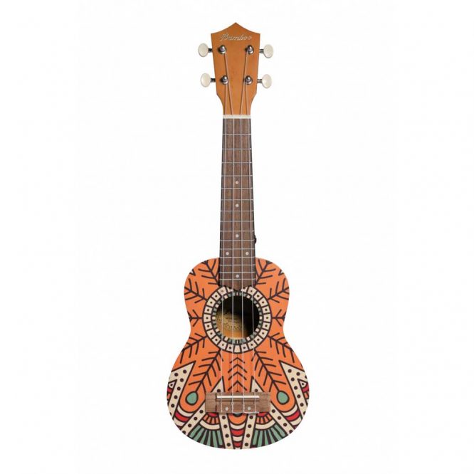 Ukelele Soprano Bamboo Orange Mandala B1E-OM