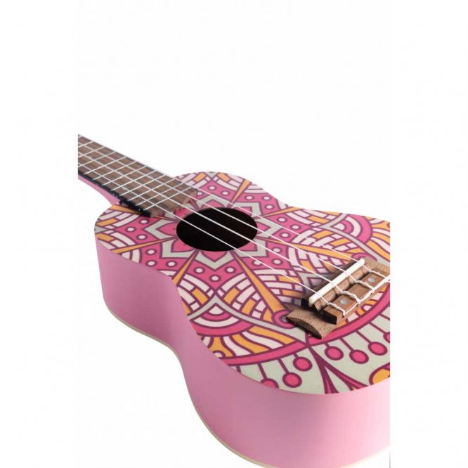 Ukelele Soprano Bamboo Pink Mandala B1E-PM - Imagen 3