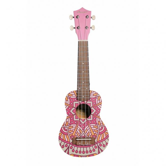 Ukelele Soprano Bamboo Pink Mandala B1E-PM