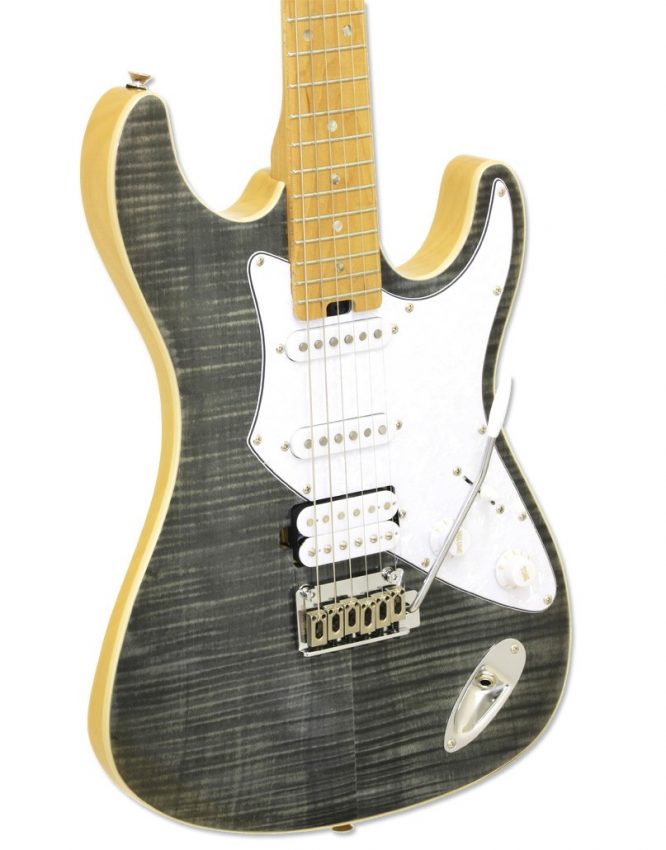 Guitarra Eléctrica Aria 714-MK2 Fullerton Negra Translúcida 714BKDM - Imagen 2