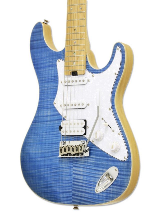 Guitarra Eléctrica Aria 714-MK2 Fullerton Azul Translúcido 714TQBL - Imagen 3