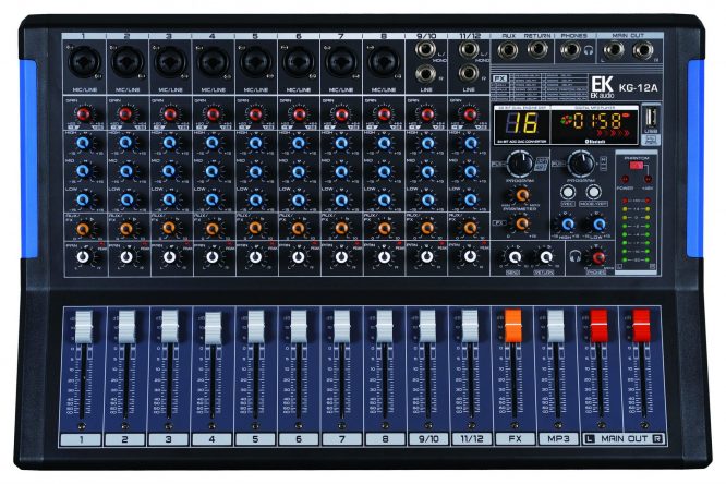 MESA DE MEZCLAS EK AUDIO PASIVA CON EFECTOS KG12A