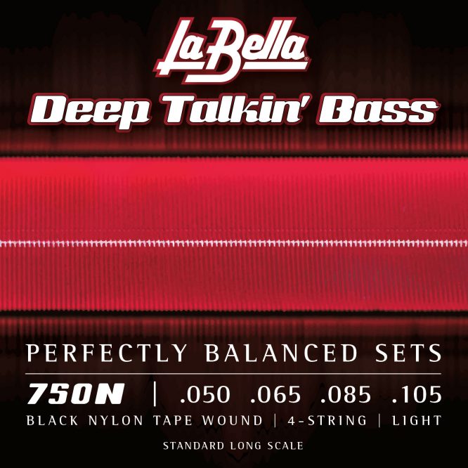 JUEGO DE CUERDAS LA BELLA PARA BAJO DEEP TALKIN BLACK NYLON LIGHT 50-105