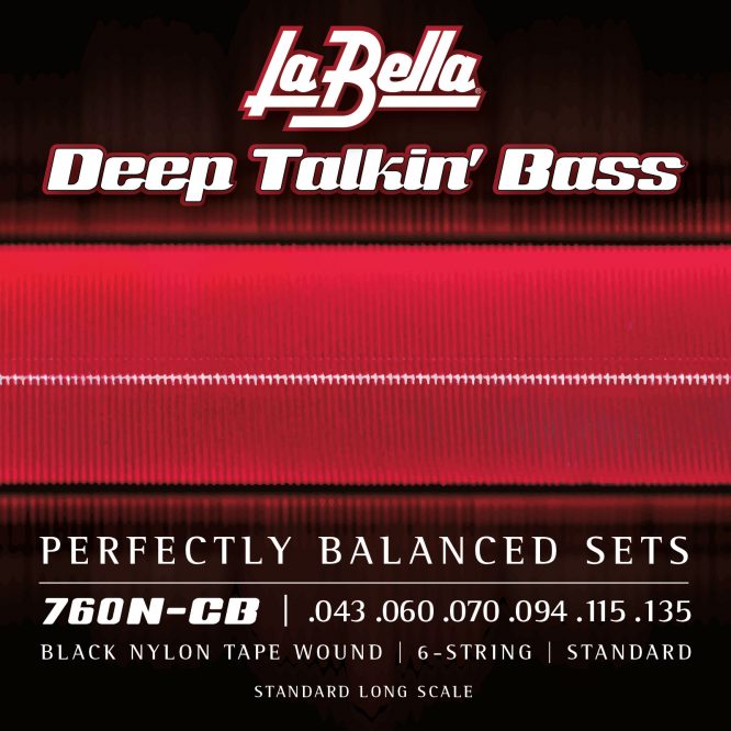 JUEGO DE CUERDAS LA BELLA PARA BAJO DEEP TALKIN BLACK NYLON 6 CUERDAS 43-135