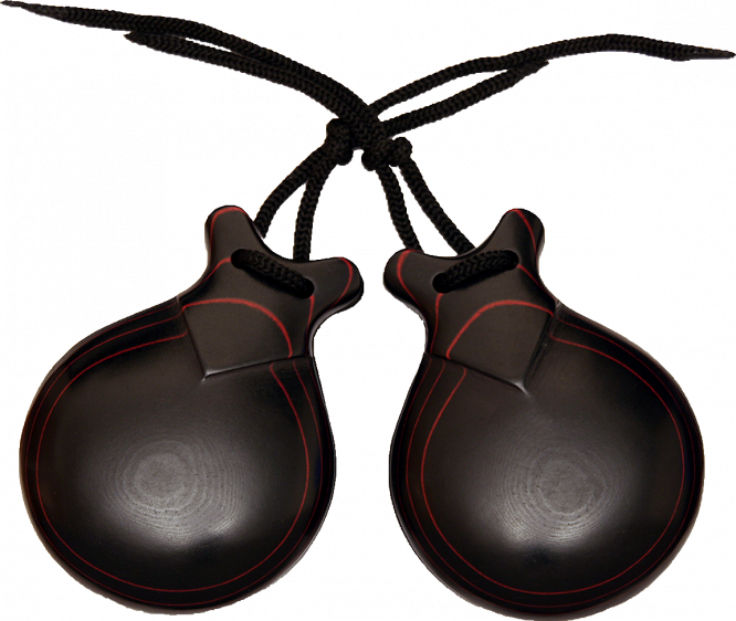 CASTAÑUELAS JALE FIBRA NEGRA VETA ROJA Nº8