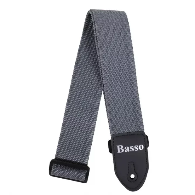 CORREA BASSO PARA GUITARRA Y BAJO GRIS 5cm