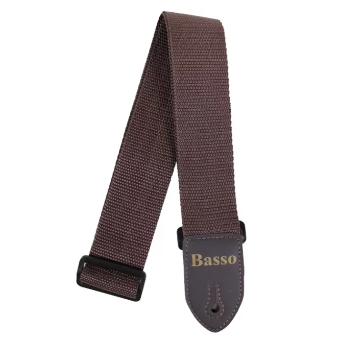 CORREA BASSO PARA GUITARRA Y BAJO MARRÓN 5cm