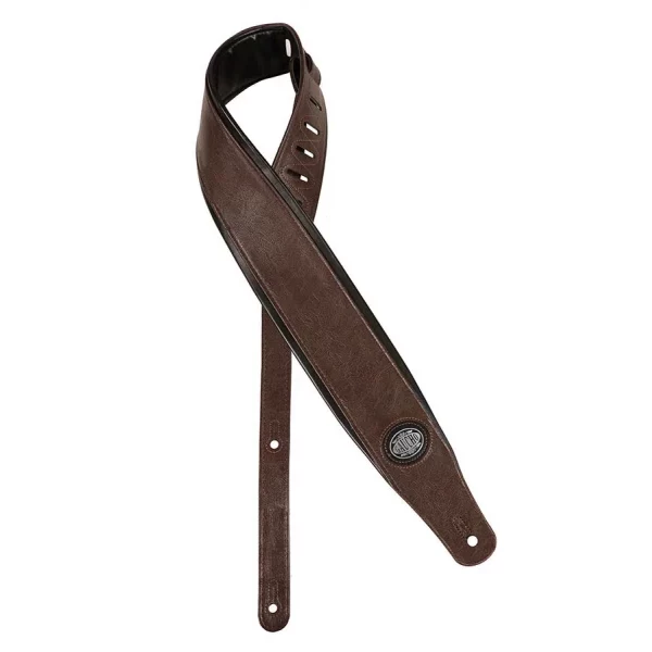 CORREA GAUCHO SERIE ACOLCHADA PARA GUITARRA MARRÓN OSCURO/NEGRA