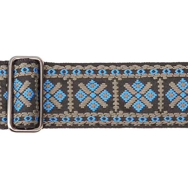 CORREA GAUCHO SERIE TRADICIONAL PARA GUITARRA 50mm CUERO AZUL Y GRIS - Imagen 3