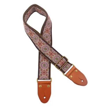 CORREA GAUCHO AUTÉNTICO DELUXE TRADICIONAL PARA GUITARRA 50mm HEBILLA LATÓN BK/BU/RD