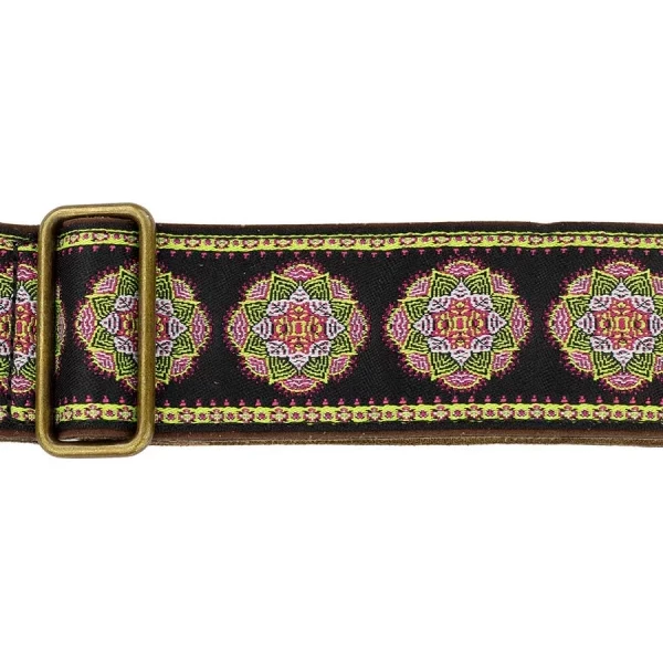 CORREA GAUCHO AUTÉNTICO DELUXE TRADICIONAL PARA GUITARRA 50mm HEBILLA LATÓN BK/GN - Imagen 3