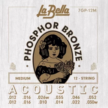 JUEGO DE CUERDAS PARA GUITARRA ACÚSTICA LA BELLA PHOSPHOR 12 CUERDAS MEDIUM 12-52