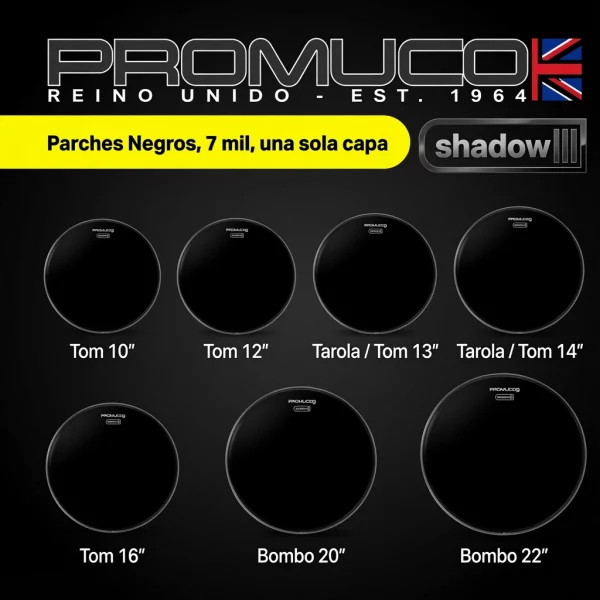 PARCHE PROMUCO SERIE SHADOW 20" NEGRO - Imagen 2