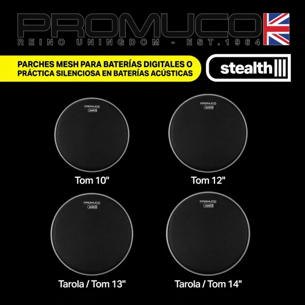 PARCHE PROMUCO STEALTH 12" MALLA NEGRA - Imagen 2
