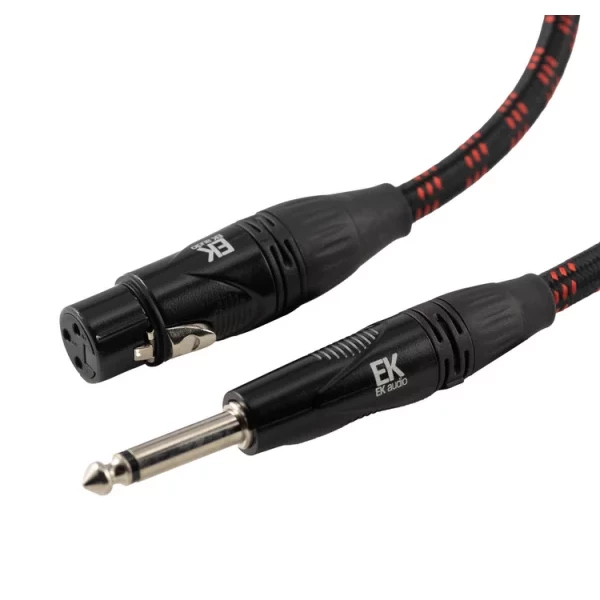 CABLE EK AUDIO TRENZADO DE TELA PARA MICRÓFONO JACK-XLR HEMBRA 9 METROS - Imagen 2