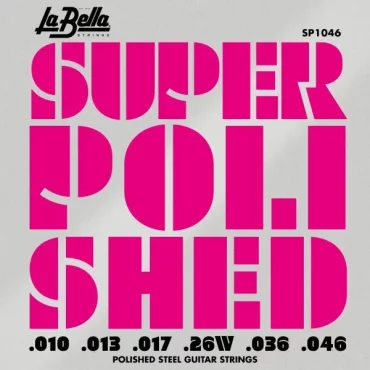 JUEGO DE CUERDAS PARA GUITARRA ELÉCTRICA LA BELLA SUPER POLISHED REGULAR 1-46