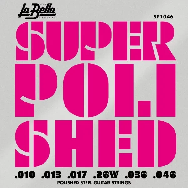 JUEGO DE CUERDAS PARA GUITARRA ELÉCTRICA LA BELLA SUPER POLISHED REGULAR 1-46