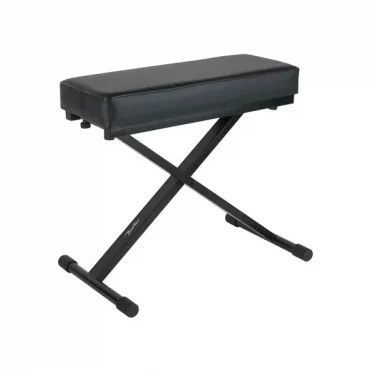 BANQUETA TECLADO BOSTON CUERO NEGRO 53x24 cm